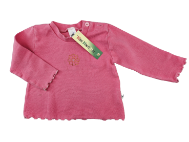 Stretchshirt Gr. 68/74 pink mit Glitzeraufdruck langarm
