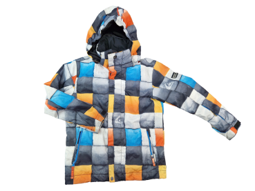 Winteranorak Gr. 146 Quicksilver bunt kariert orange/hellblau