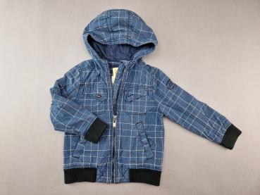 Karojacke Gr. 98/104 s.Oliver blau kariert mit Kaputze Übergangsjacke