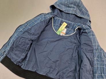 Karojacke Gr. 98/104 s.Oliver blau kariert mit Kaputze Übergangsjacke