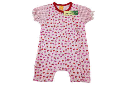 Kurzarmspieler Gr. 80 rosa pink/rote Kirschen