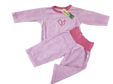 Samtschlafi Gr. 74 living crafts 2 Teiler rosa Vogel Bio 2 Teiler