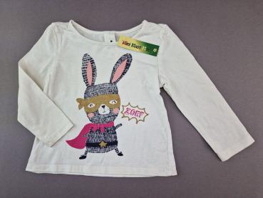 Langarmshirt Gr. 80 Palomino weiß mit Hase Glitzerbrille