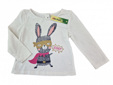 Langarmshirt Gr. 80 Palomino weiß mit Hase Glitzerbrille