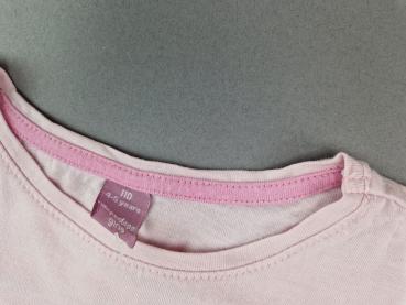 Langarmshirt Gr. 98 rosa mit Pferdchen und Glitzerherzen