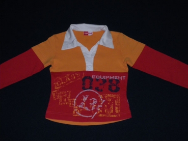 Langarmshirt Gr. 128 Top Five rot/orange mit Kragen