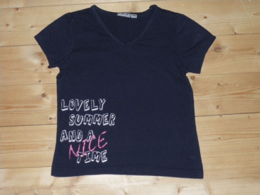 T-Shirt Gr. 116 Alive dunkelblau mit Glitzerschrift