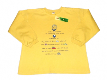 Langarmshirt Gr. 116 Kidz only hellgelb mit kleiner Geschichte