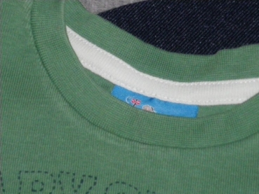 Langarmshirt Gr. 74 Topolino grün/grau