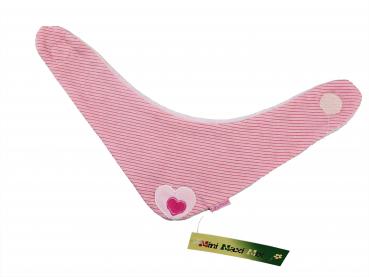kuschliges Halstuch geringelt rosa/pink mit Herz und Klett