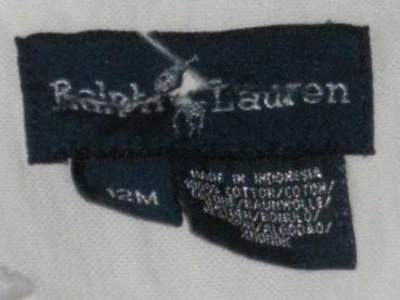 schickes Hemd Gr. 80 Ralph Lauren weiß Langarm mit Stickerei