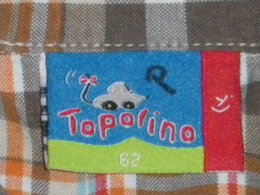 Karohemd Gr. 68  Topolino kurzarm braun/blau