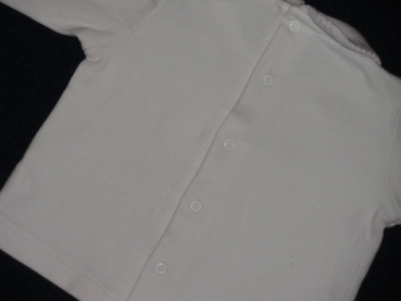 Langarmshirt Gr. 62/68 Tüpfel weiß mit Häschen