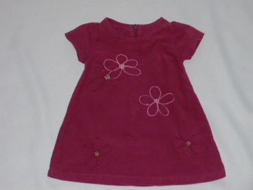 Babycord Kleidchen Gr. 68 Playtime bordeaux mit Blumen