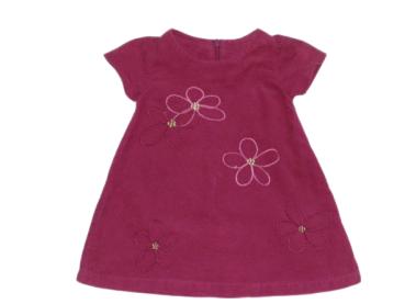 Babycord Kleidchen Gr. 68 Playtime bordeaux mit Blumen