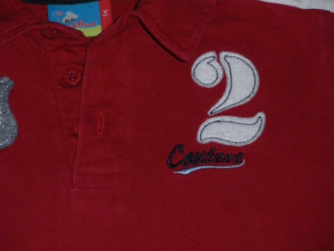 Poloshirt Gr. 104/110 Topolino rot mit Zahlen