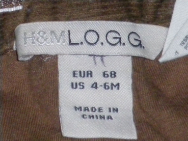 Thermocordhose Gr. 62/68 H&M braun