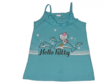 Top Gr. 98/104 C&A hellblau Hello Kitty mit Glitzer