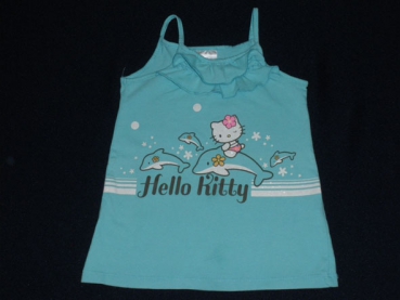 Top Gr. 98/104 C&A hellblau Hello Kitty mit Glitzer