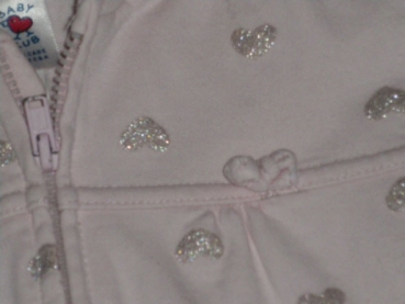 Sweatjacke Gr. 86 C&A rosa mit Glitzerherzen