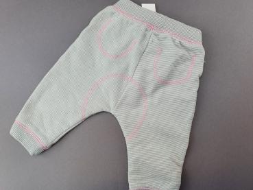 süße Ringelhose Gr. 62 grau mit rosa Nähten