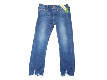 Stretchjeans Gr. 98/104 H&M blau ausgefranster Beinabschluß