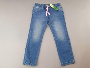 Stoffjeans Gr. 98/104 Benetton blau, rosa Cordel, Paillettentasche