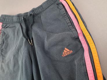 ¾ Sporthose Gr. 140 Adidas dunkelblau mit pink/orangen Streifen