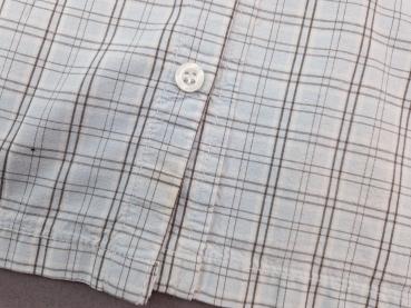 Hemd Gr. 128 H&M hellblau/braun Karomuster kurzarm