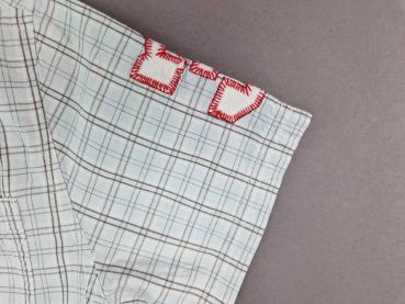 Hemd Gr. 128 H&M hellblau/braun Karomuster kurzarm