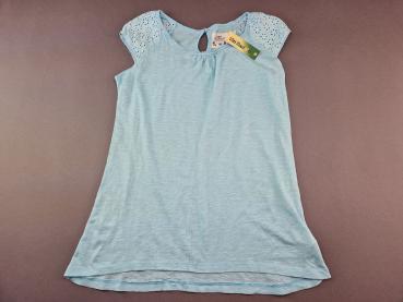 schickes T-Shirt Gr. 158/164 H&M hellblau mit Blumenverzierungen