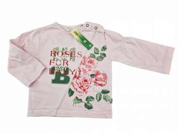Langarmshirt Gr. 74 rosa mit Rosen
