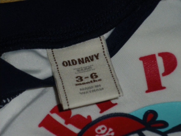 T-Shirt Gr. 56/62 Old Navy weiß/blau mit Hund Strandshirt * Zwillinge *