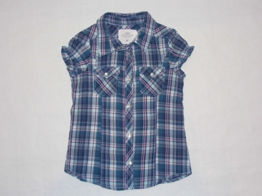 Sommerbluse Gr. 110/116 H&M blau kariert