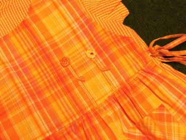 Sommerkleid Gr. 128 kidzonly orange kariert mit Schürze