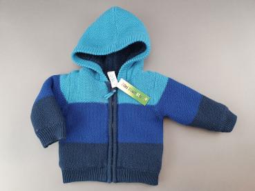 Kuscheljacke Gr. 68/74 C&A blau/dunkelblau gestrickt