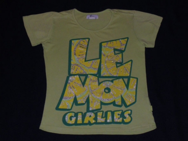 T-Shirt Gr. 140 und 146 b.p.c. Grün mit Glitzer Lemon Girlies