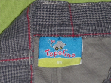 Thermohose Gr. 80/86 Topolino grau kariert