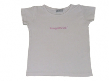 T-Shirt Gr. 86/92 KangoROOS weiß mit rosa Schrift