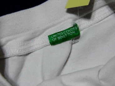 Sweatrock Gr. 74/80 Benetton weiß mit Glitzerblumen