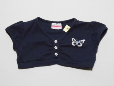 Boleroshirt Gr. 98 dunkelblau mit Glitzerschmetterling