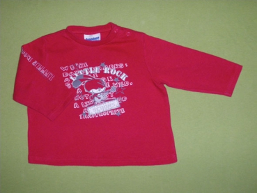 Langarmshirt Gr. 74 rot mit Aufdruck