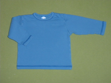 Langarmshirt Gr. 62 Topolino hellblau mit dunklen Nähten