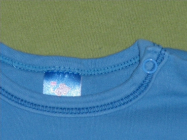 Langarmshirt Gr. 62 Topolino hellblau mit dunklen Nähten