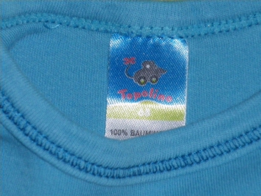 Langarmshirt Gr. 62 Topolino hellblau mit dunklen Nähten