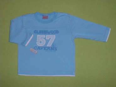 Langarmshirt Gr. 68 Sanetta hellblau mit Zahl