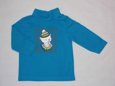 Rolli, Langarmshirt Gr. 68/74 Topolino türkis mit Teddy