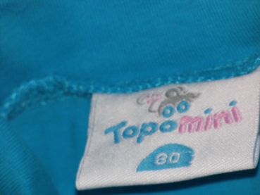 Rolli, Langarmshirt Gr. 68/74 Topolino türkis mit Teddy