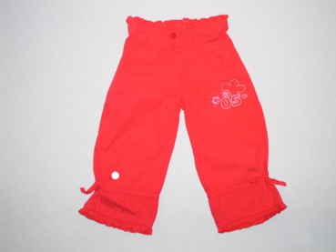 Sommerhose Gr. 86 Topolino rot mit Rüschen und kleiner Stickerei