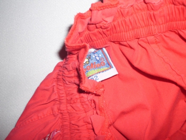 Sommerhose Gr. 86 Topolino rot mit Rüschen und kleiner Stickerei